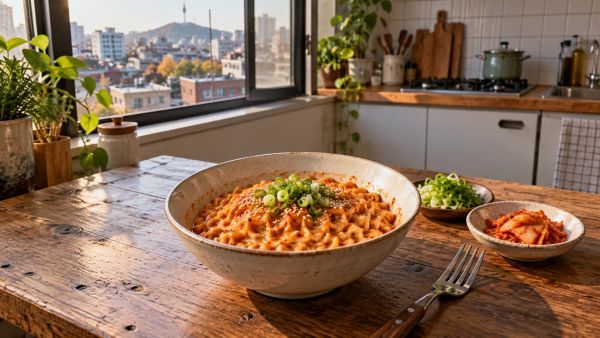 Recette facile de nouilles buldak carbonara en un clin d'œil